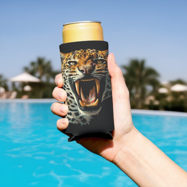 Leopard roaring attack head seltzer can cooler (In Situ Pool)