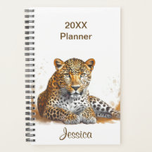 Leopard Safari Animal Portrait Personalised Name