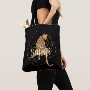 Leopard safari black baby tote bag