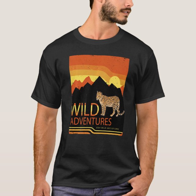 Leopard safari savannah Africa wild cat adventure T-Shirt (Front)
