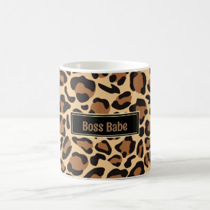 Leopard Seamless Pattern Custom Name Coffee Mug
