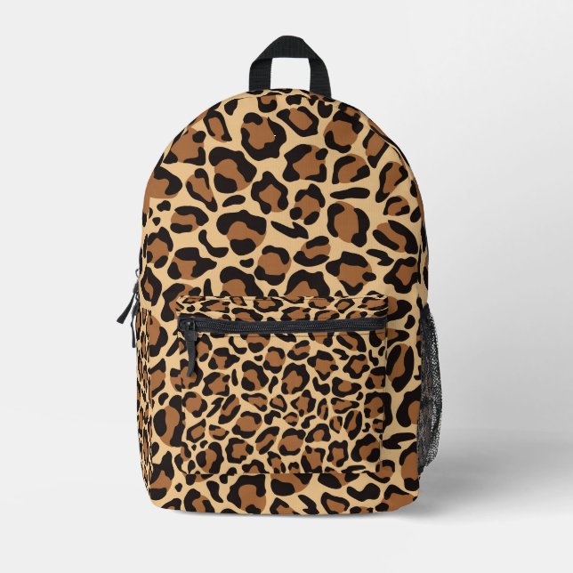 Leopard Seamless Pattern Printed Backpack (Front)