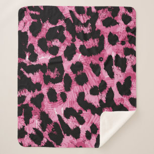 Leopard seamless pattern sherpa blanket