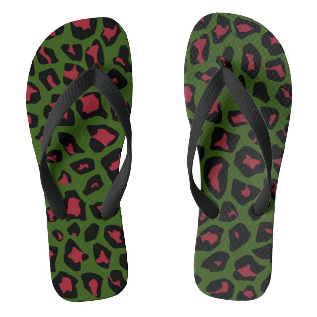 Leopard Seamless Pattern  Thongs (Footbed)