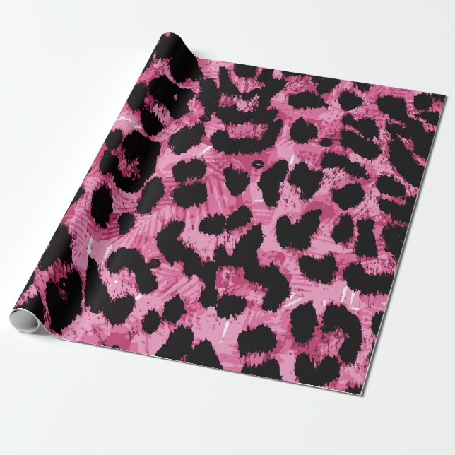Leopard seamless pattern wrapping paper (Unrolled)