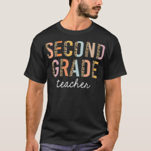Leopard Second Grade Teacher 2nd Grade Back to Sch T-Shirt