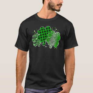 Leopard Shamrock Lucky Charm Men Women Irish St Pa T-Shirt