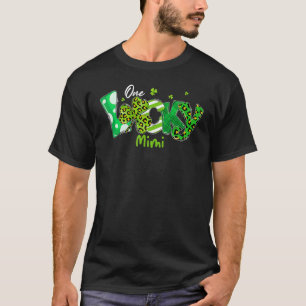 Leopard Shamrock One Lucky Mimi St Patricks Day Ir T-Shirt