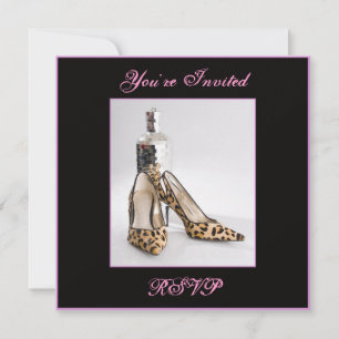 Leopard Shoe Invitation Square, You're Invited