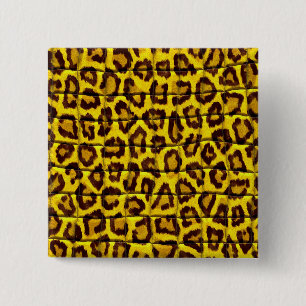 Leopard skin 15 cm square badge