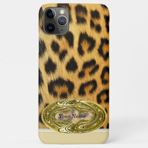 Leopard Skin Animal Print Gold Emblem 11 iPhone 11 Pro Max Case
