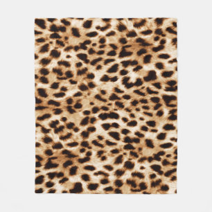 Leopard Skin, Authentic Wildlife Pattern. Fleece Blanket