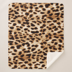 Leopard Skin, Authentic Wildlife Pattern. Sherpa Blanket