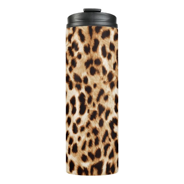 Leopard Skin, Authentic Wildlife Pattern. Thermal Tumbler (Front)