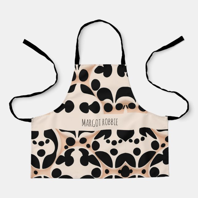 Leopard skin Beige Floral Modern Mosaic Pattern Apron (Front)