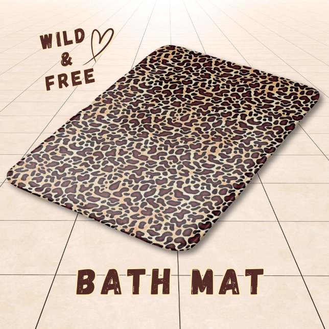 Leopard Skin Brown Cream Pattern -  Bath Mat (Creator Uploaded)