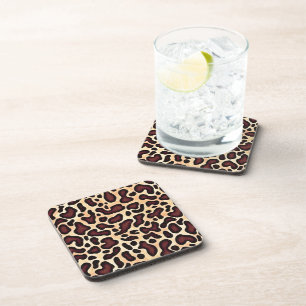 Leopard Skin Brown Cream Pattern -  Coaster