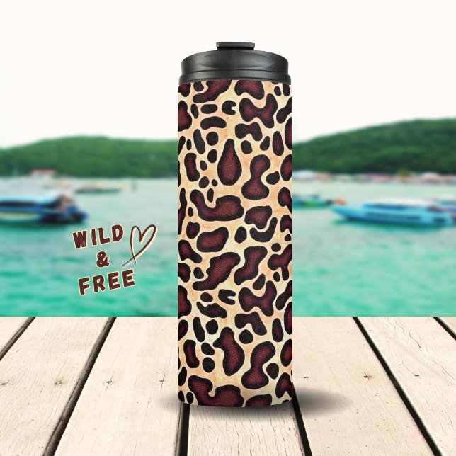 Leopard Skin Brown Cream Pattern -  Thermal Tumbler (Creator Uploaded)