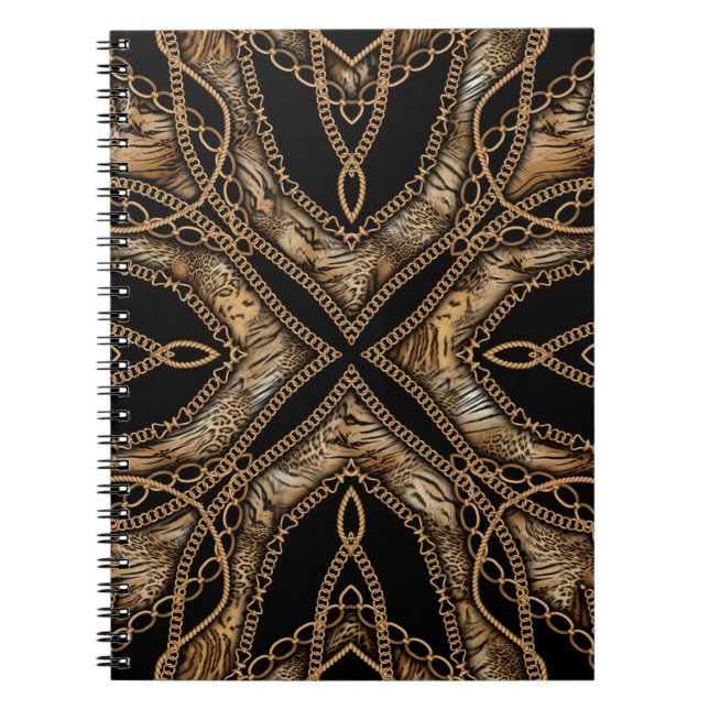 Leopard Skin & Chain Jewellery Notebook (Front)