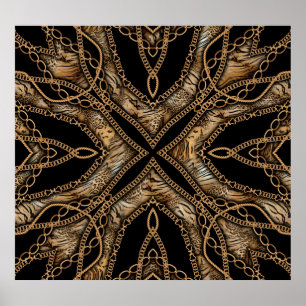 Leopard Skin & Chain Jewellery Poster