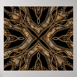 Leopard Skin & Chain Jewellery Poster