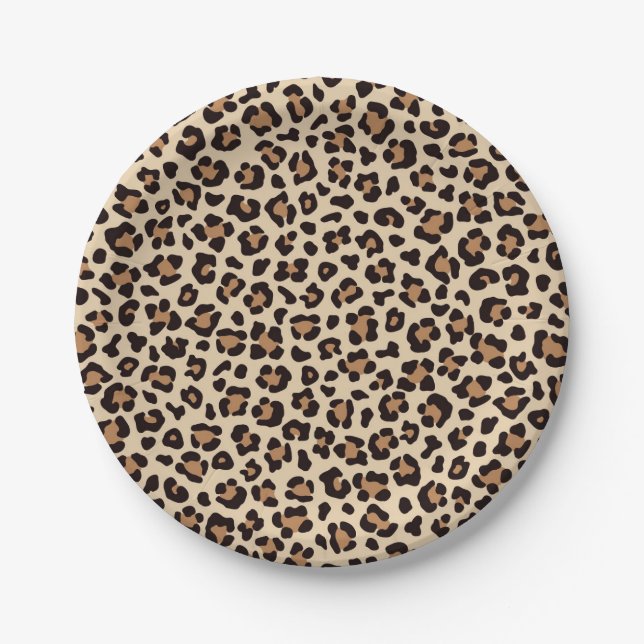 Leopard Skin Fur Pattern Paper Plate (Front)