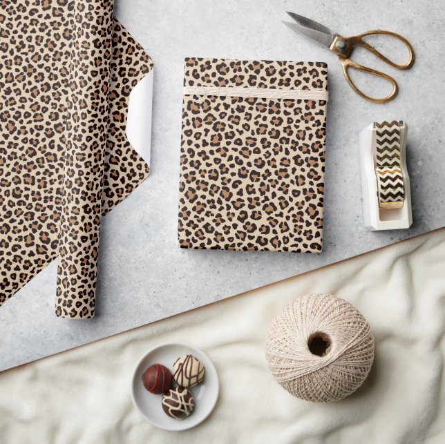 Leopard Skin Fur Pattern Wrapping Paper (Crafts)