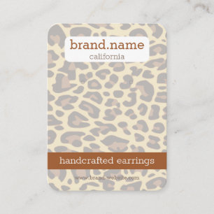 Leopard Skin Handmade Jewellery Studs Display Hold Business Card