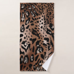 Leopard skin illustration seamless pattern fabric  bath towel