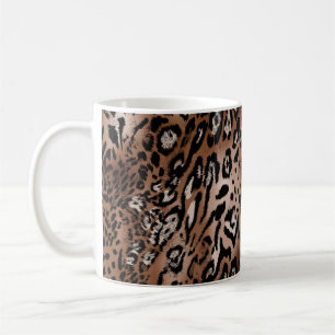 Leopard skin illustration seamless pattern fabric coffee mug