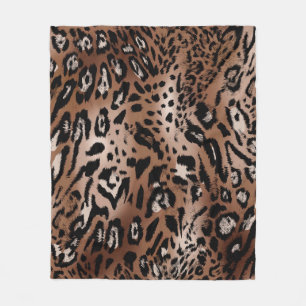 Leopard skin illustration seamless pattern fabric fleece blanket