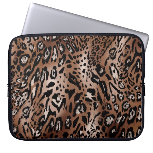 Leopard skin illustration seamless pattern fabric  laptop sleeve (Front)