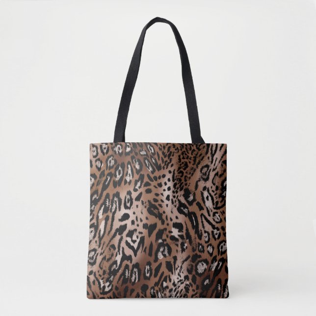 Leopard skin illustration seamless pattern fabric  tote bag (Front)