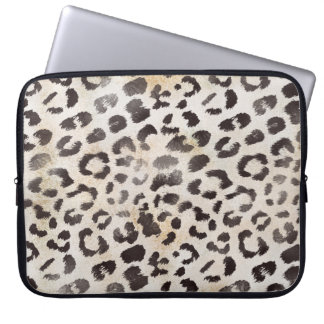 Leopard Skin in Tangerine Ivory Laptop Sleeve