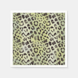 Leopard Skin in Tangerine Lime Green Napkin