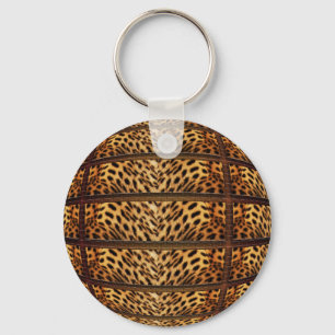 Leopard skin keychains & keyrings