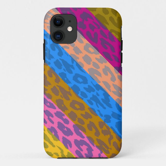 Leopard Skin Multicolor Stripe Pattern Case-Mate iPhone Case (Back)