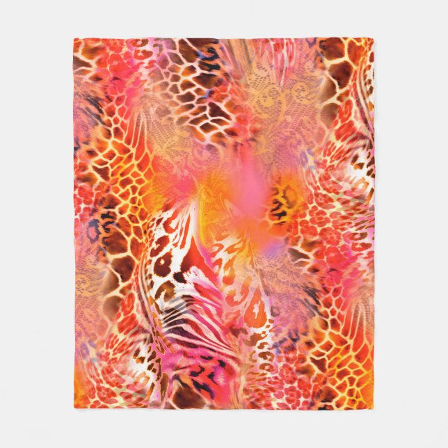 leopard skin pattern fabric leopard,abstract,anima fleece blanket (Front)
