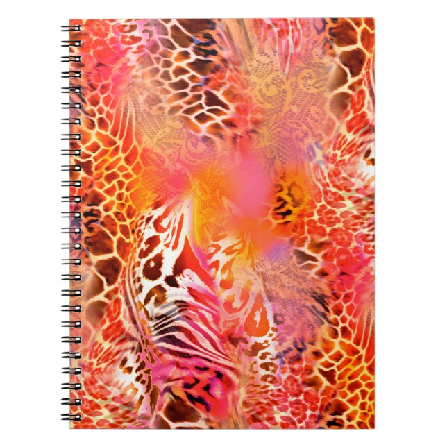 leopard skin pattern fabric leopard,abstract,anima notebook (Front)