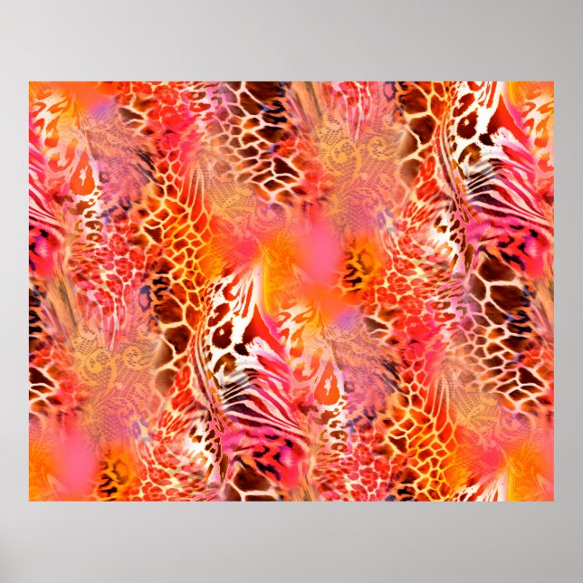 leopard skin pattern fabric leopard,abstract,anima poster (Front)