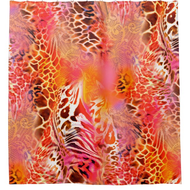 leopard skin pattern fabric leopard,abstract,anima shower curtain (Front)