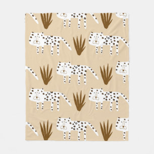Leopard skin pattern fleece blanket