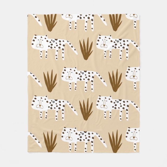 Leopard skin pattern fleece blanket (Front)
