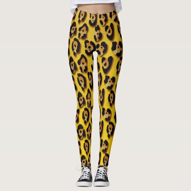 leopard skin pattern leggings (Front)