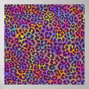 Leopard skin pattern. Repeating seamless animal ba Poster