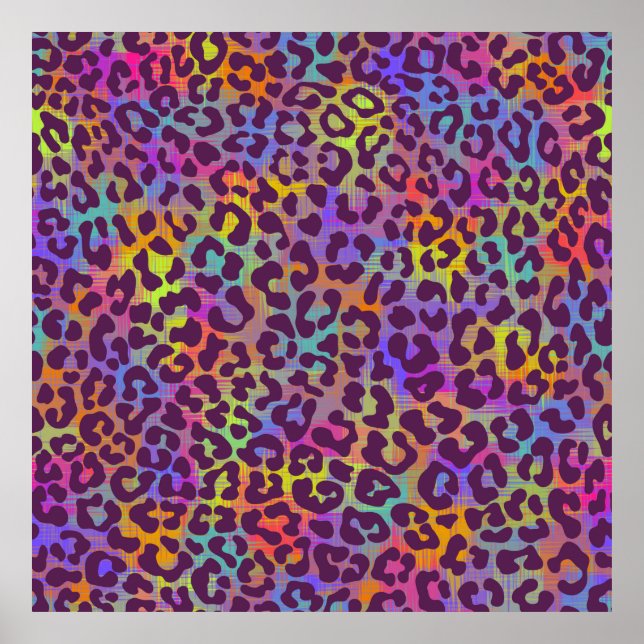Leopard skin pattern. Repeating seamless animal ba Poster (Front)