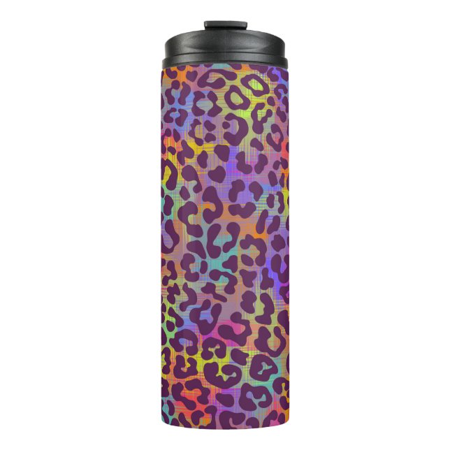Leopard skin pattern. Repeating seamless animal ba Thermal Tumbler (Front)