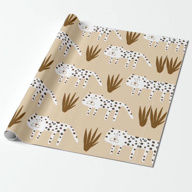 Leopard skin pattern wrapping paper (Unrolled)