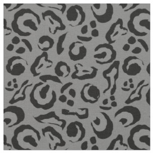 Leopard Skin Print Back Grey Camouflage Fabric