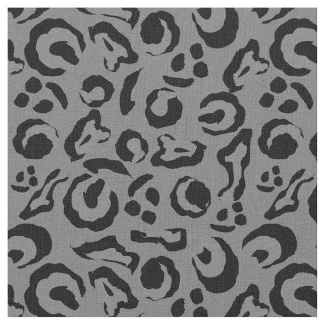 Leopard Skin Print Back Grey Camouflage Fabric (Close Up)
